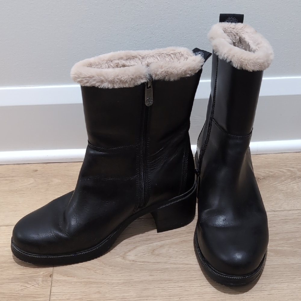 Timberland Black Faux Fur Lined Winter Boots